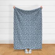 Russian Blue Cats with Paw Prints Blue