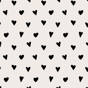 Cute tiny hearts in black and white 