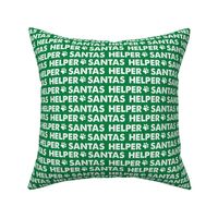 Christmas Fabric Santas Helper Dog Christmas Bandana Cute Green and White, Holiday Fabric