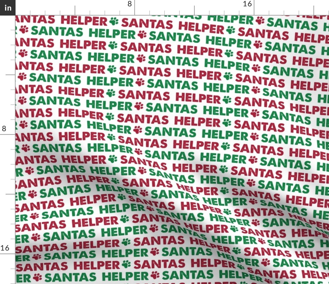 Christmas Fabric Santas Helper Dog Christmas Bandana Cute, Holiday Fabric