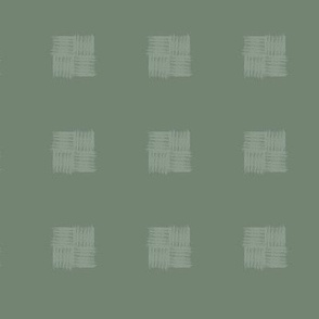 Sketched Basketweave Squares on Pale Smoky Green 