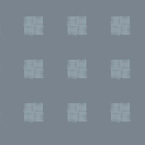 Sketched Basketweave Squares on Pale Blue Grey 