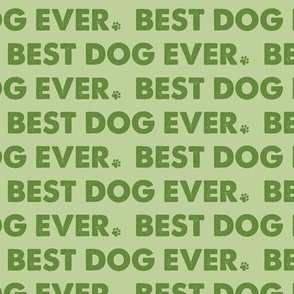 Best Dog Ever - Dog Fabric - Green Light Green Sage Green - Dog Bandana Fabric