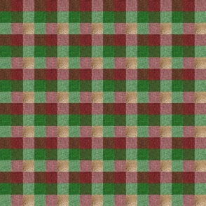 xmas dark red green plaid with gold
