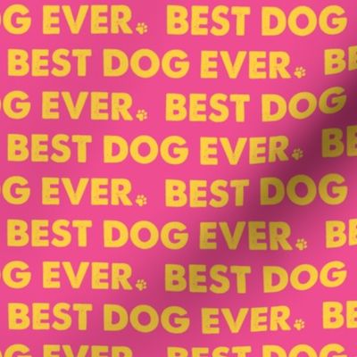 Best Dog Ever Dog Fabric Pink Orange, Dog Bandana Fabric