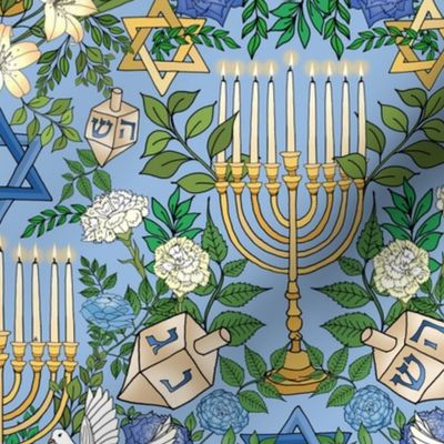 Hanukkah, the Festival of Lights (Light Blue)