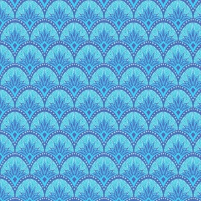 S - Geometric Floral-BlueTourquoise