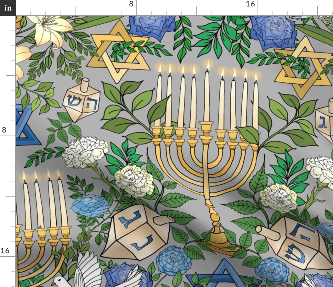 Hanukkah, the Festival of Lights (Silver Light large scale)