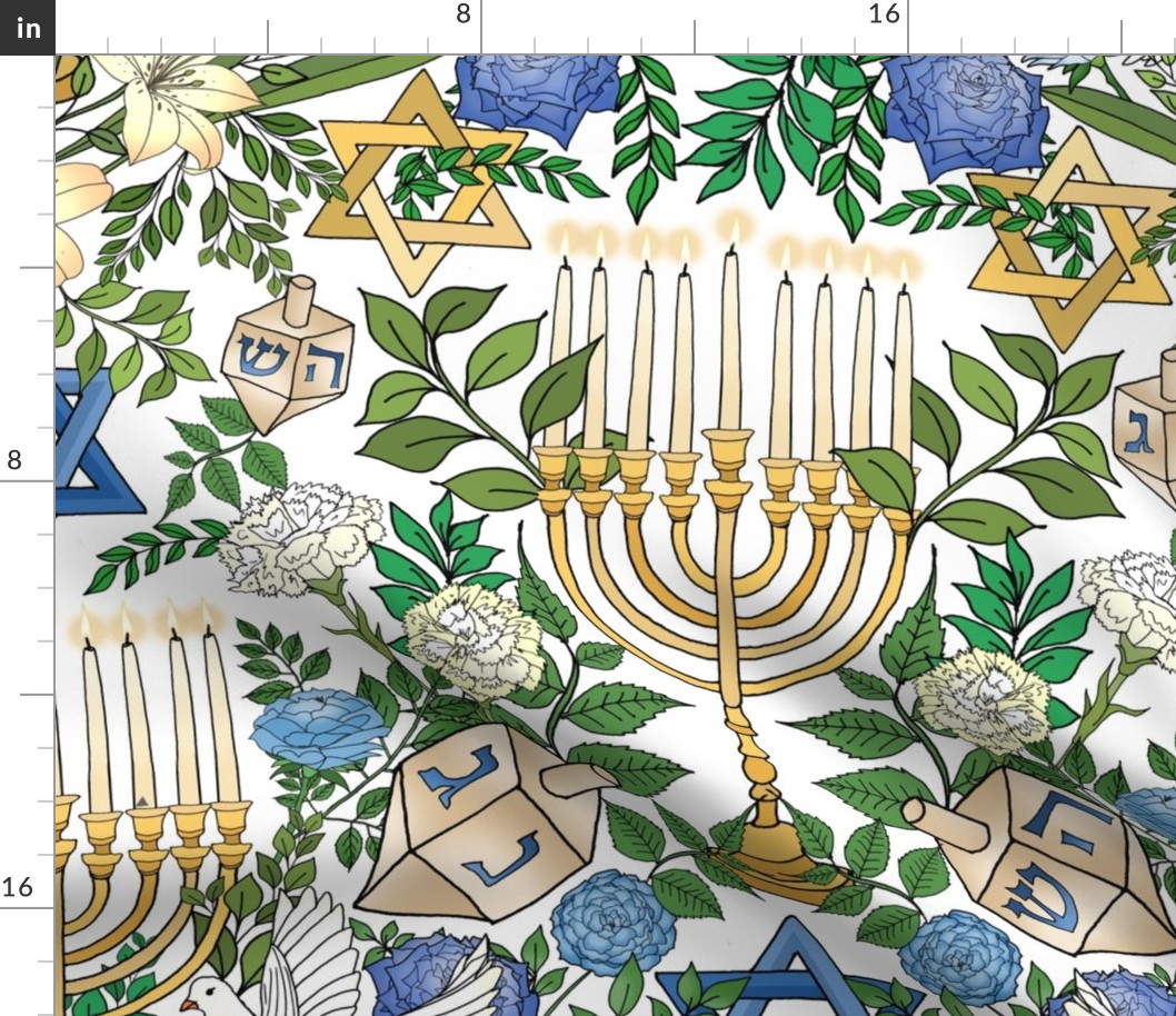 Hanukkah, the Festival of Lights (Bright White large scale)