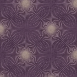 Whimsigothic purple diamond star bursts - coordinate for Art Nouveau Damask - mid-large