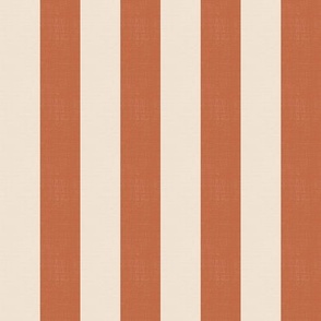 Basic Stripes (1" Stripes) - Plain Stripe - Topaz Terra Cotta and Pristine Off-White  (TBS216)