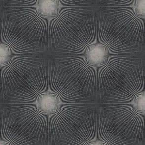 Whimsigothic warm grey diamond star bursts - coordinate for Art Nouveau Damask - mid-large