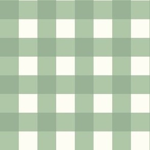 Medium Scale Gingham Checker Happy Holidays Coordinate in Green
