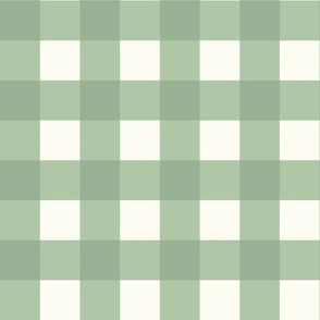 Large Scale Gingham Checker Happy Holidays Coordinate in Green