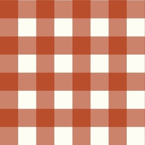 Large Scale Gingham Checker Happy Holidays Coordinate in Rust