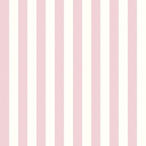 Basic Stripes (0.5") - Plain Stripe - Cotton Candy Pink and Neutral White  (TBS216)