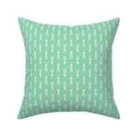 Small Scale Pineapple Fruit Damask Ivory on Jade