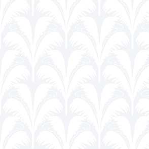 Modern art deco palms in scallop fan design in pale eggshell and white