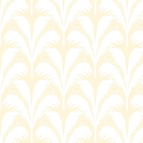 Modern art deco palms in scallop fan design in lemon yellow and white