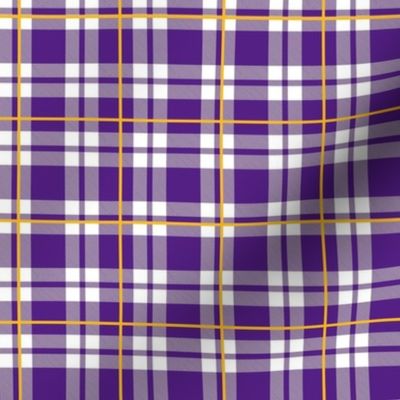 Smaller Scale Team Spirit Basketball Plaid in LA Los Angeles Lakers Colors Purple and Yellow Gold