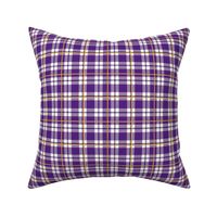 Smaller Scale Team Spirit Basketball Plaid in LA Los Angeles Lakers Colors Purple and Yellow Gold