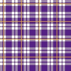 Smaller Scale Team Spirit Basketball Plaid in LA Los Angeles Lakers Colors Purple and Yellow Gold