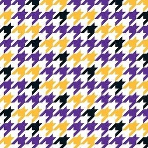 Small Scale Team Spirit Basketball Houndstooth in LA Los Angeles Lakers Colors Purple and Yellow Gold