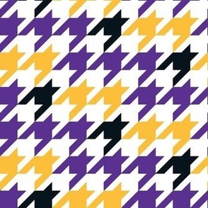 Medium Scale Team Spirit Basketball Houndstooth in LA Los Angeles Lakers Colors Purple and Yellow Gold 