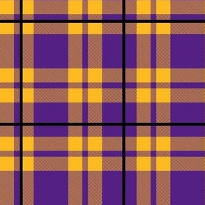 Bigger Scale Team Spirit Basketball Plaid in LA Los Angeles Lakers Colors Purple and Yellow Gold 