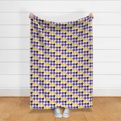 Large Scale Team Spirit Basketball Houndstooth in LA Los Angeles Lakers Colors Purple and Yellow Gold 