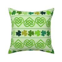 Shamrocks and Celtic Knot Hearts - Green