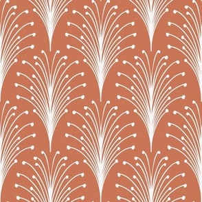 Art deco Palm - terracotta