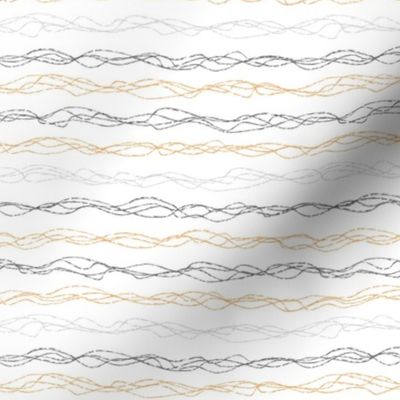 Abstract pencil sketch curvy lines in halloween tones - small