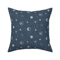 Starry night – Space stars and constellations  - grey and pastel blue     // Small scale