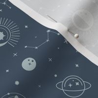 Starry night – Space stars and constellations  - grey and pastel blue     // Small scale