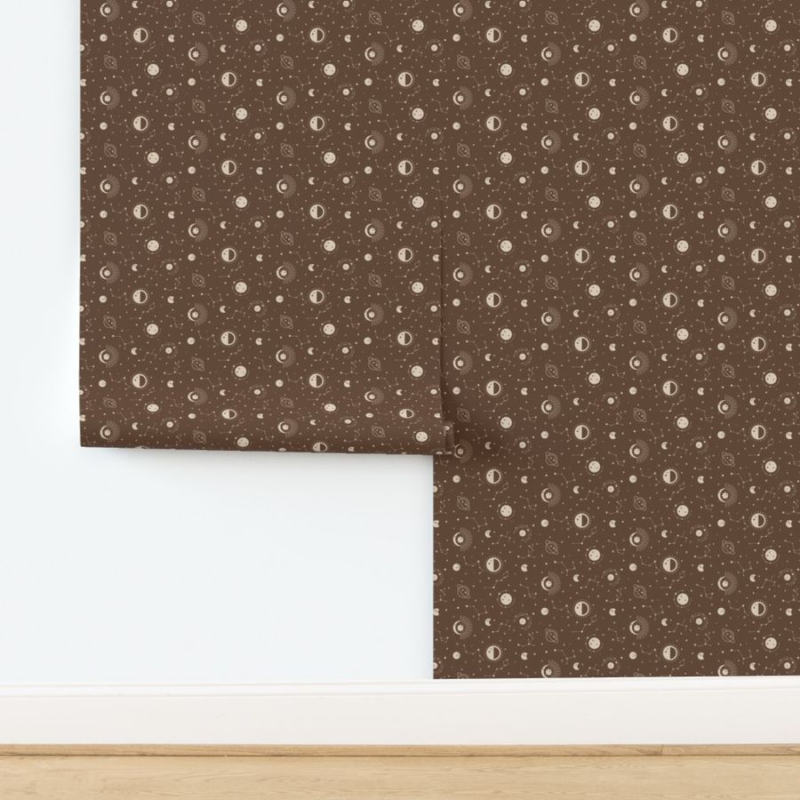 Starry night – Space stars and constellations  - beige and brown     // Medium scale