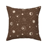 Starry night – Space stars and constellations  - beige and brown     // Medium scale