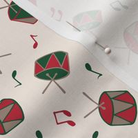 Christmas Drums and Music  - Red, Green and Cream