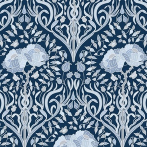 Art Nouveau May rose ii in navy