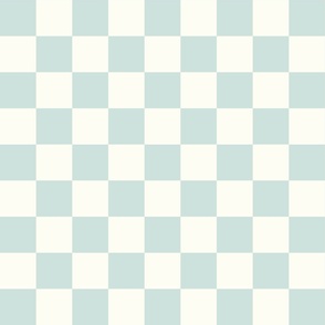 modern geometric checker checkerboard retro cyan white Sea Glass Natural cold neutral
