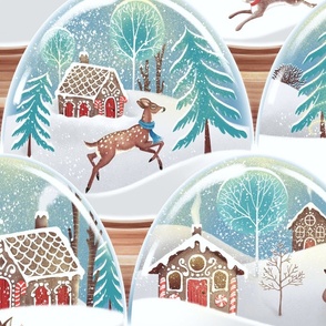 Whimsical Winter Snow Globes - jumbo 