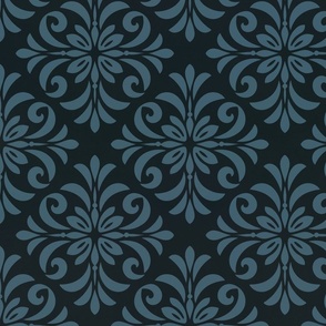 Classic Tile Ornament Pattern Neutral Grey