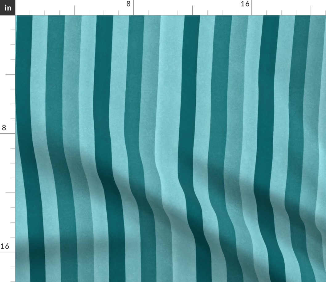 Whimsy Velvet Style Stripe Pattern  Vertical Teal Smaller Scale