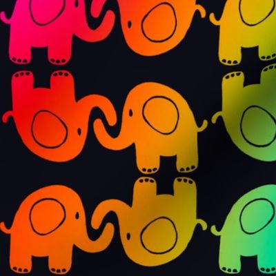 Rainbow Elephants - black