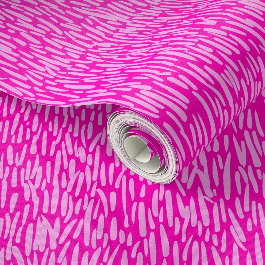 Pink Grass Pattern Modern Abstract Botanical Nature Garden Patio Picnic Fuchsia Retro Scandi Swiss Danish Mid-Century