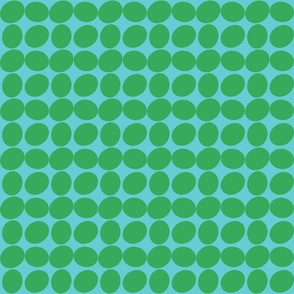 abstract jumbo green dots on cyans background SMALL
