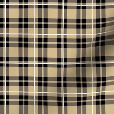 Smaller Scale Team Spirit Football Plaid in New Orleans Saints Colors Old Gold and Black