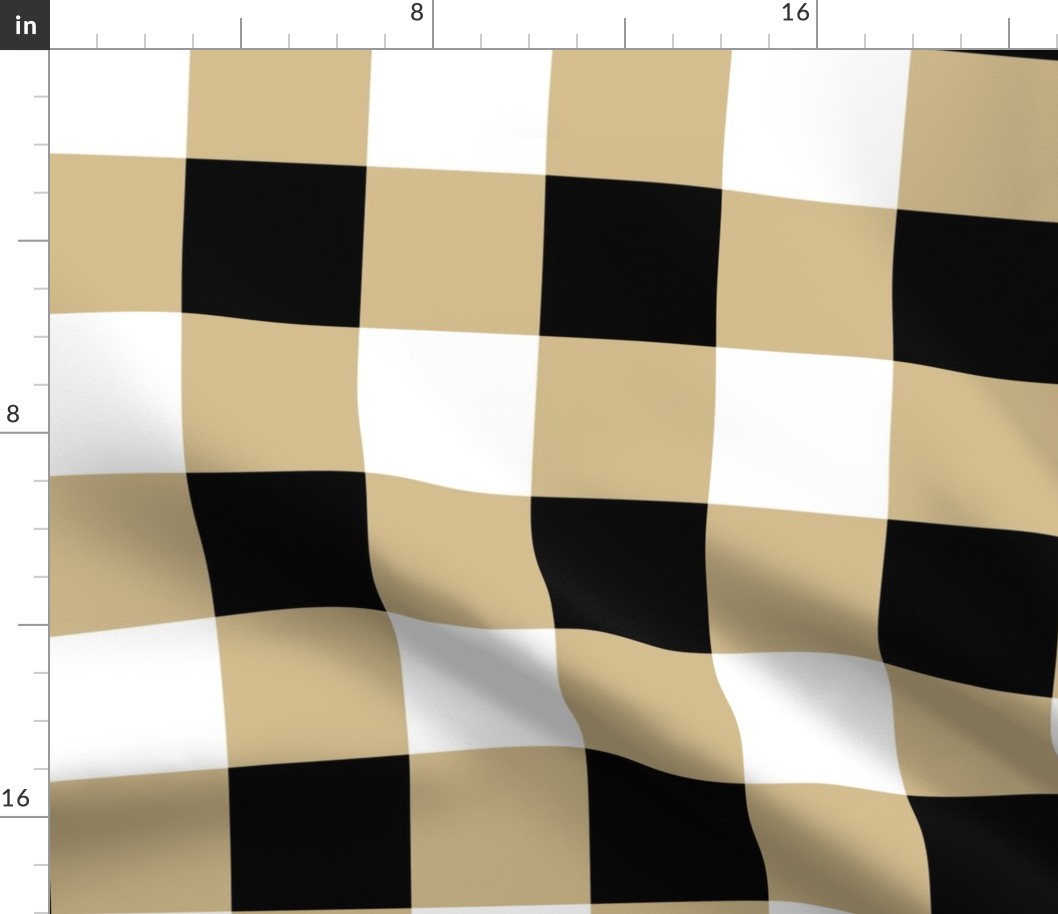 Large Scale Team Spirit Football Checkerboard in New Orleans Saints Colors Old Gold and Black 