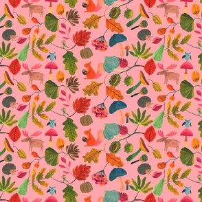 Autumn Woodland pink - medium