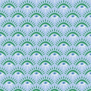 Evil Eye Scallops/green and blue/medium